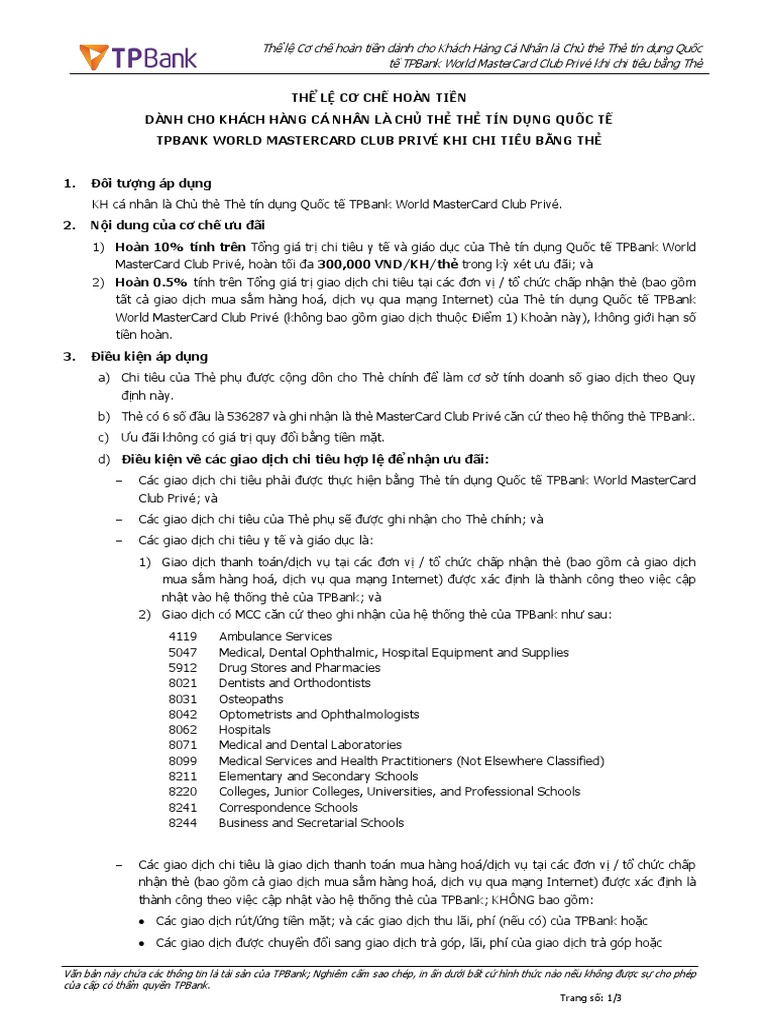 The le hoan tien the tin dung tpbank world mastercard club prive pdf