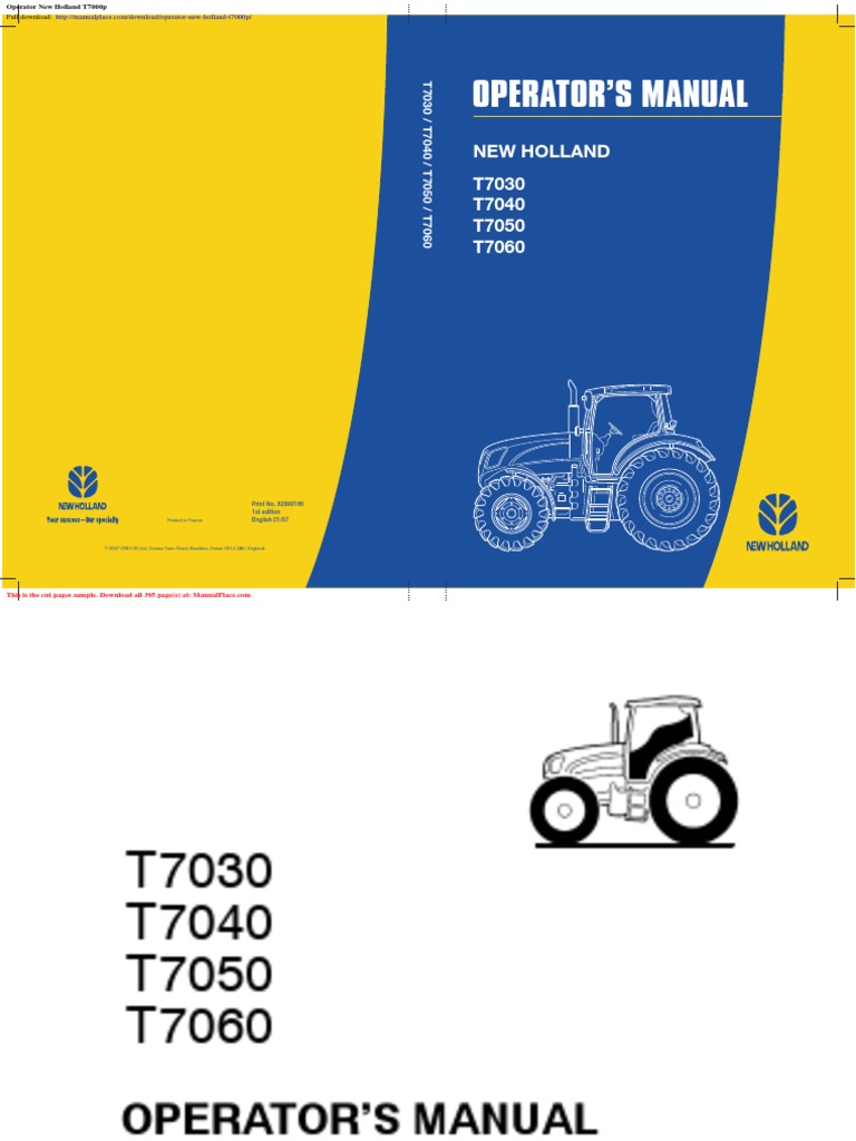 Operator new holland t7000p pdf tractor truck