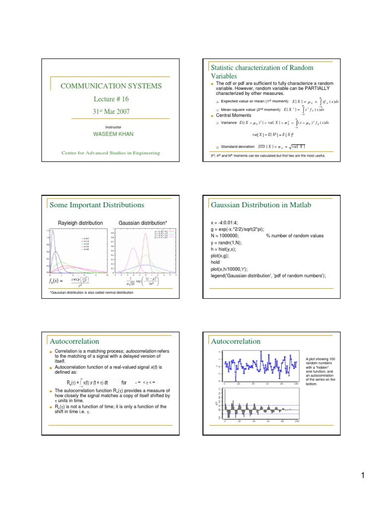Lecture 16 | PDF | Spectral Density | Statistical Theory