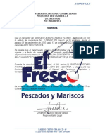 Certificado El Fresco