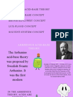 Arrhenius Acid-Base Theory Lewis Acid-Base Concept Bronsted-Lowry Concept Lux-Flood Concept Solvent-System Concept