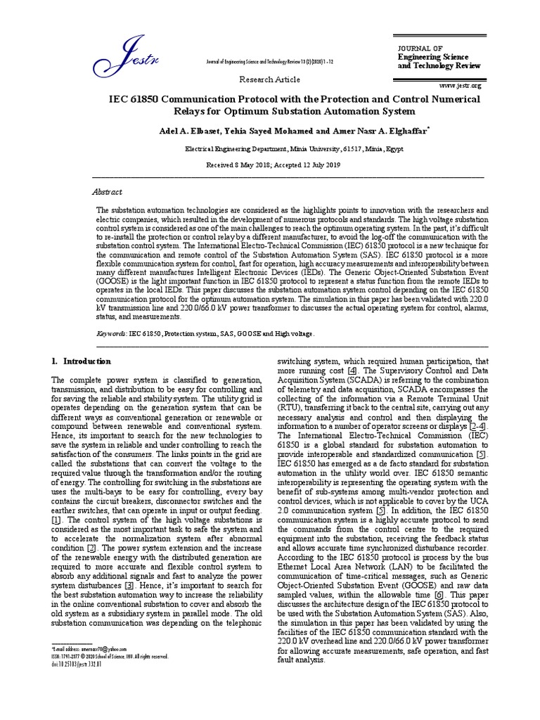 IEC 61850 Protocol for Substation Automation | PDF | Electrical ...