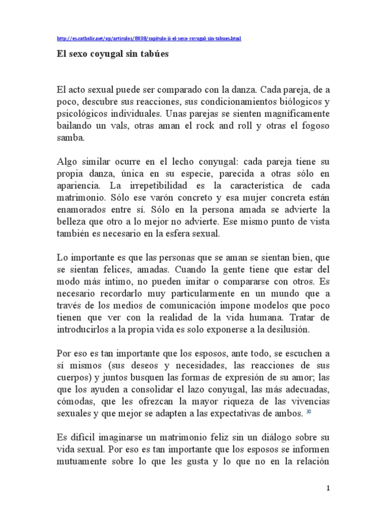 El Sexo Coyugal Sin Tabúes | PDF | Amor | Placer