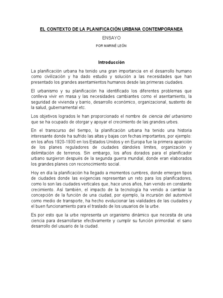 Evolución de la Planificación Urbana | PDF | Planificación | Sociedad