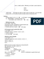 Breakeven-Numericals