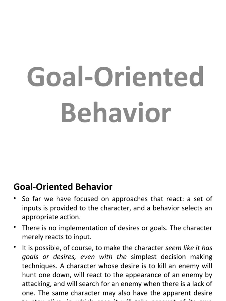 Goal Oriented Behavior PDF Goal Computing