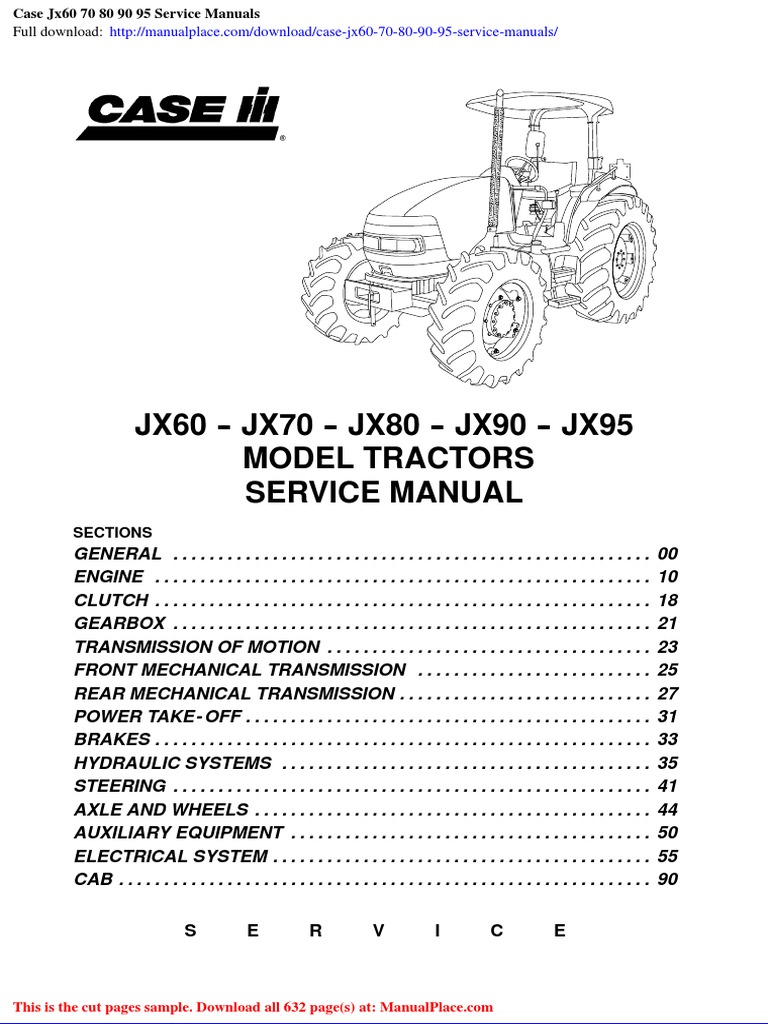 Case Jx60!70!80!90!95 Service Manuals | PDF | Manual