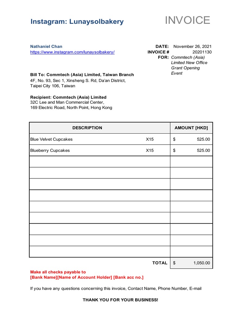 Invoice Template For Nate | PDF