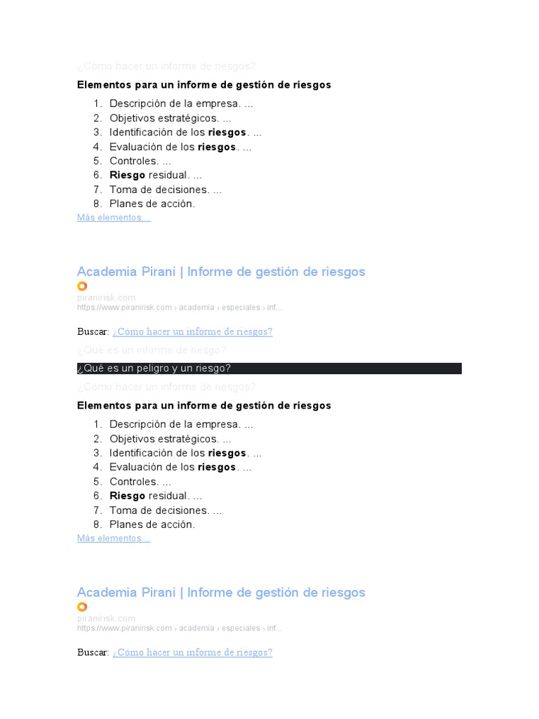 Guía para Informe de Riesgos | PDF | Riesgo