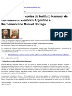 Argentinos Alerta - Historiadores en Contra de Instituto Nacional de Revisionismo Histórico Argentino e Iberoamericano Manuel Dorrego - 1901-12-13