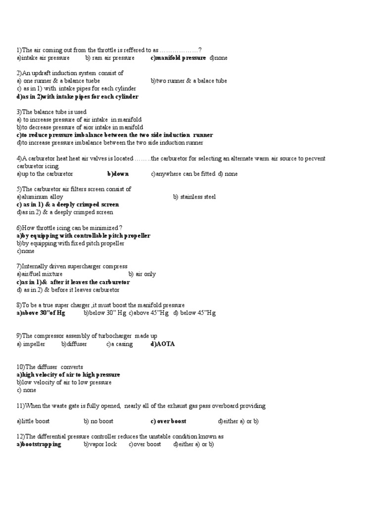 Piston Engine 1 2017 PDF Turbocharger Carburetor