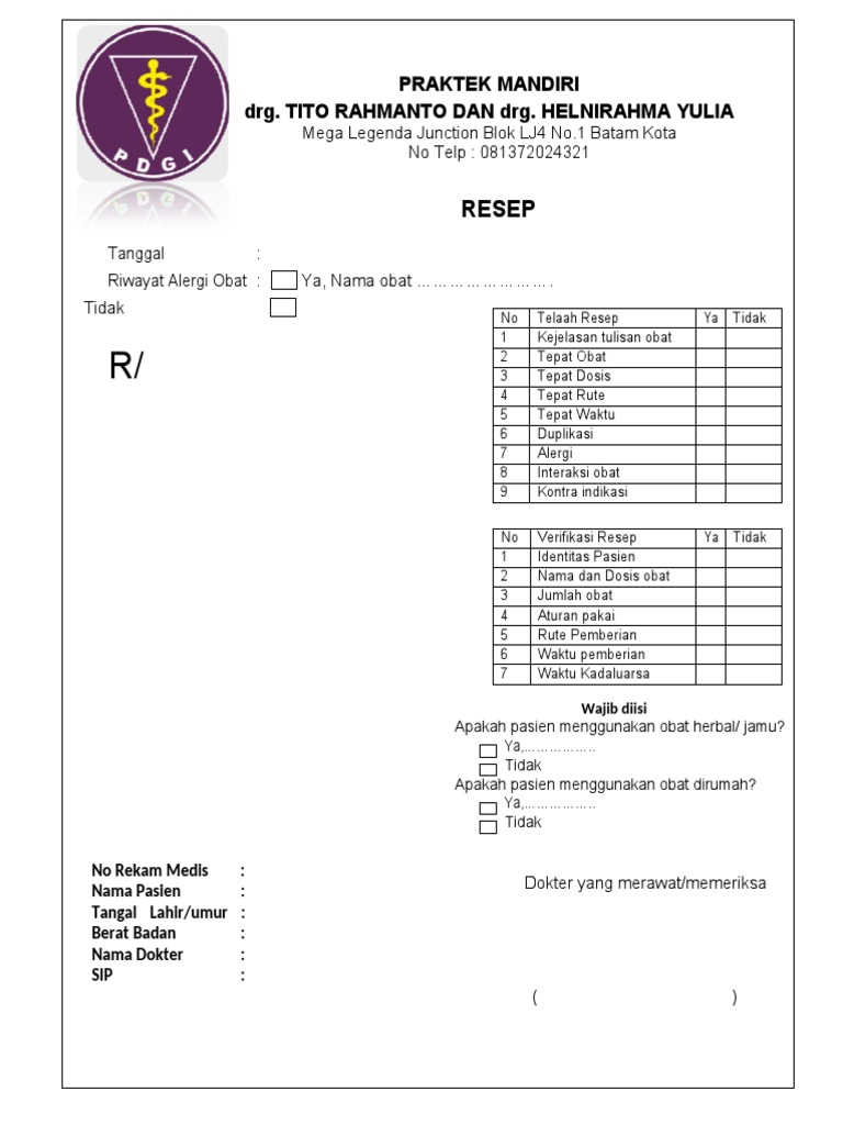 Resep Klinik Batam | PDF