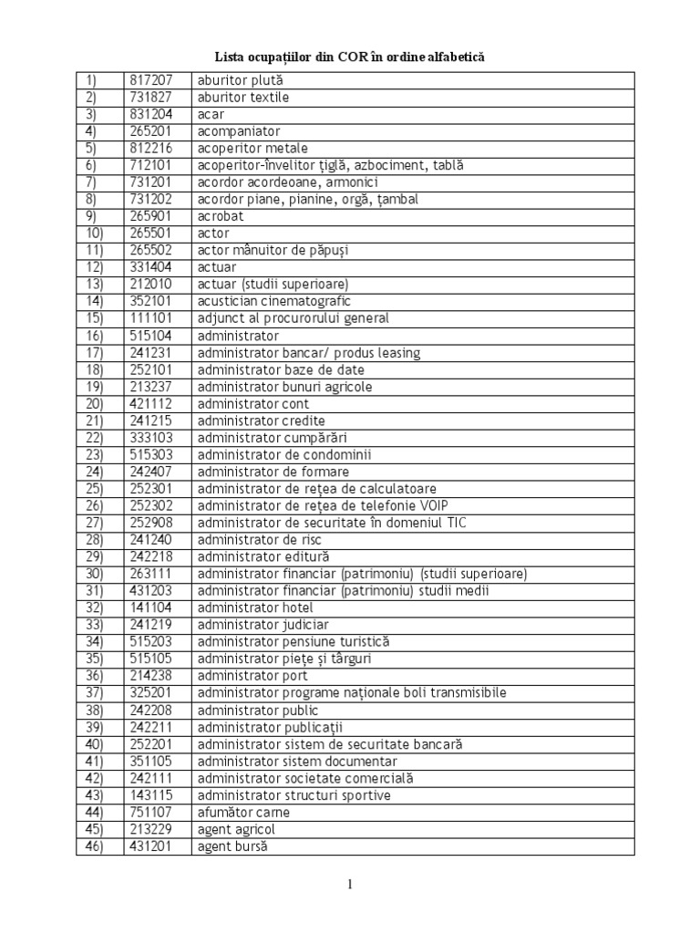 COD COR Lista Ocupatii 122022 PDF