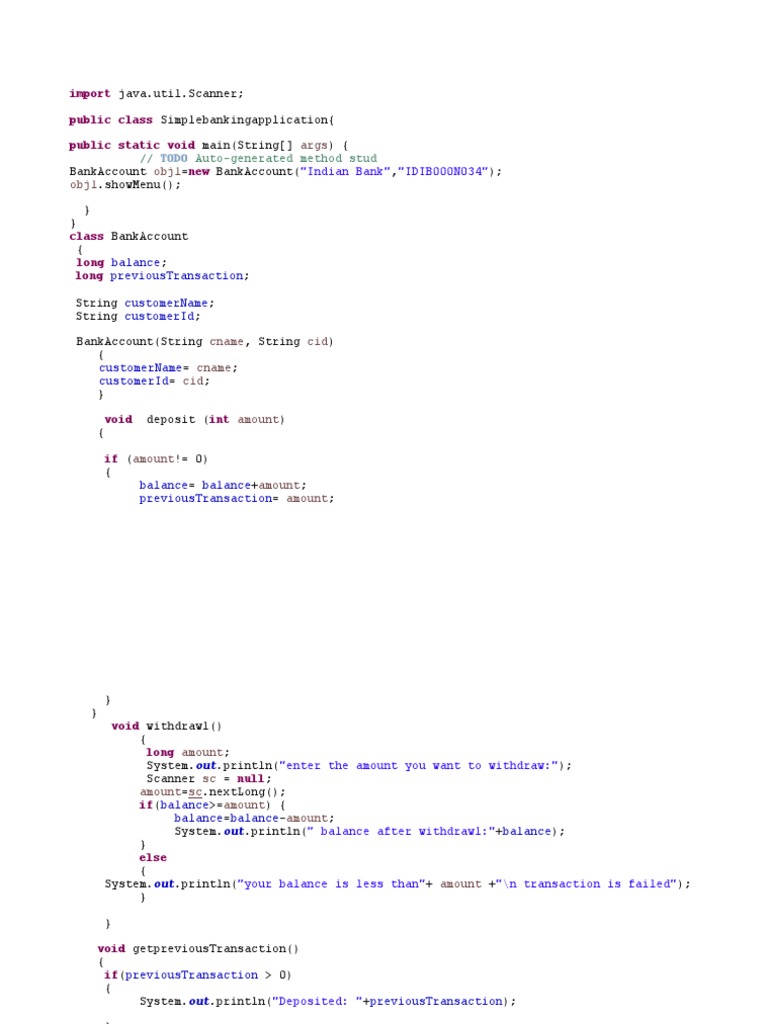 Simple Bank Application. | PDF | Computer Programming | Software ...