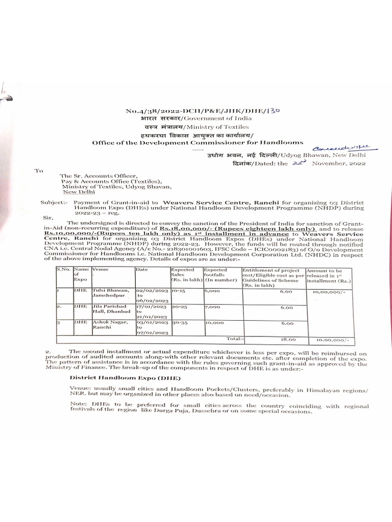 Wsc ranchi jharkhand sanction order pdf