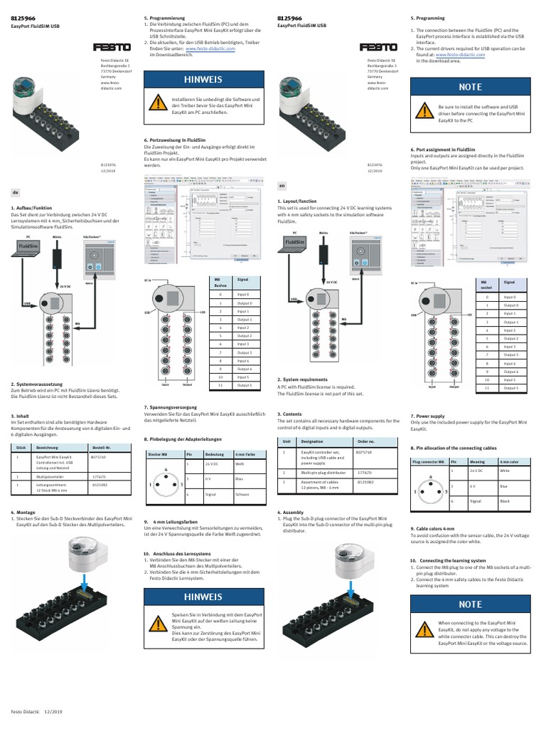 Controlador EasyPort FluidSim USB | PDF
