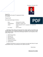 Surat Lamaran Dhika PT. Sampharindo Perdana
