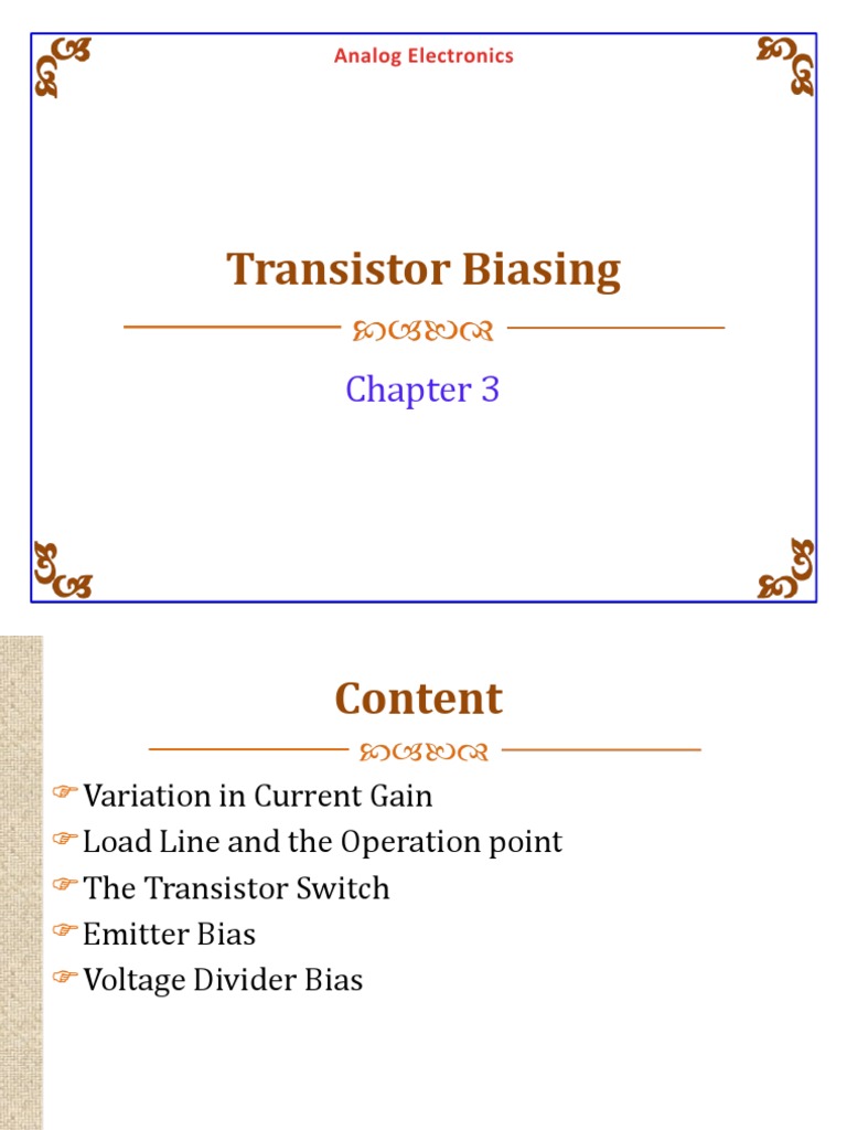 3 Transistor Biasing PDF Bipolar Junction Transistor Electrical