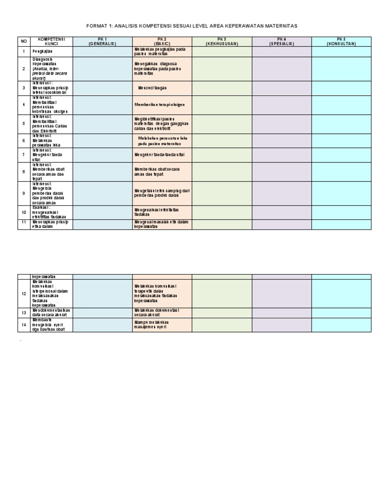 Kompetensi Keperawatan Maternitas Level | PDF | Sains & Matematika