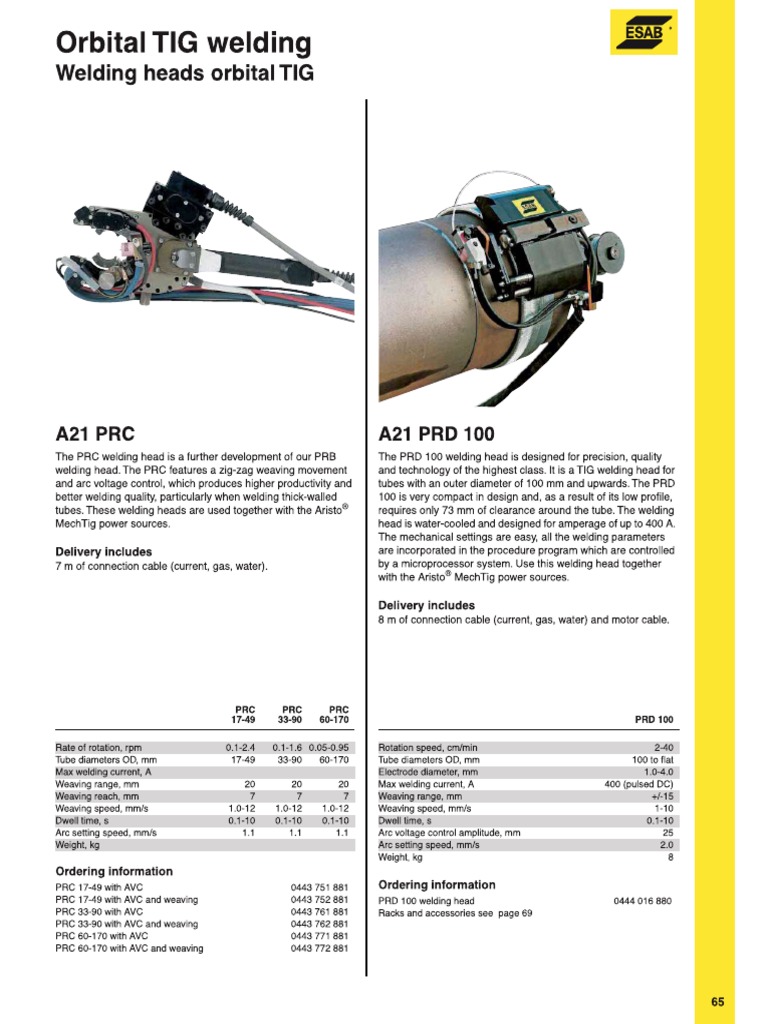 Esab Orbital TIG welding Machine PDF