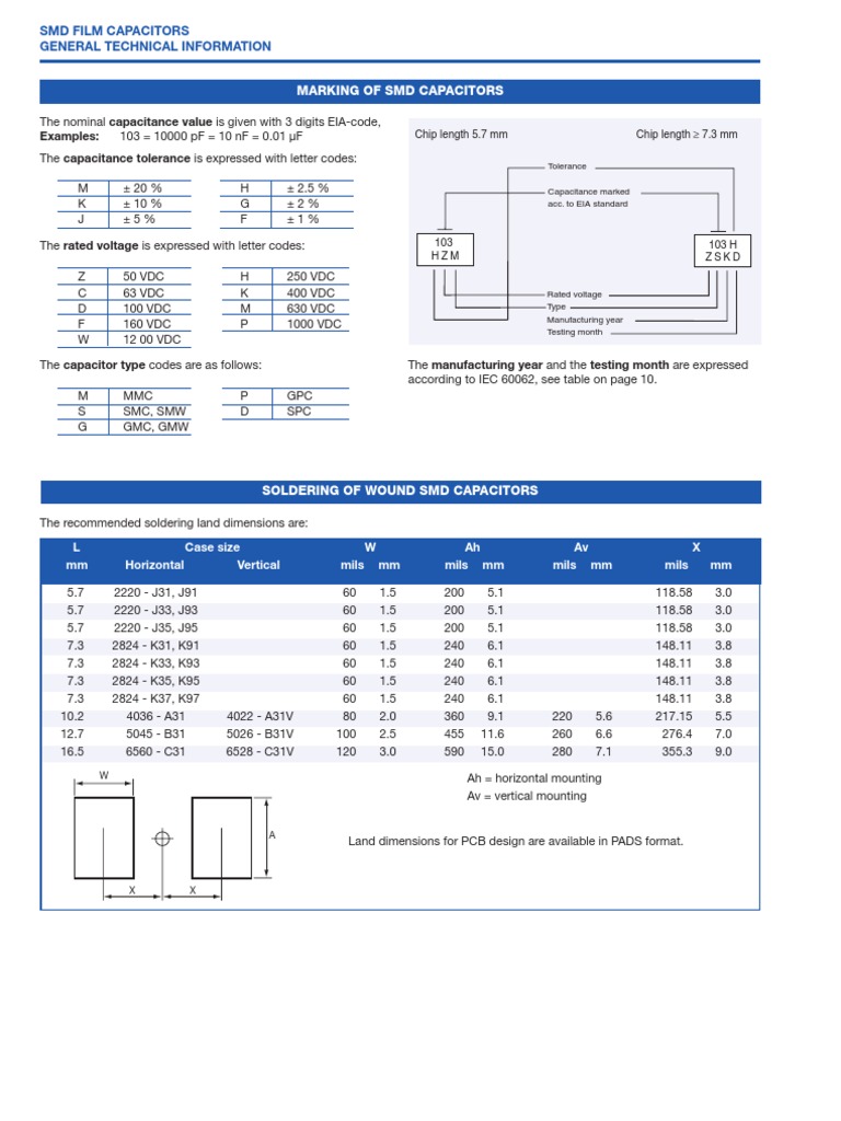 Marking of SMD Capacitor Electrical Components Manufactured Goods