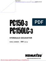 Komatsu Hydraulic Excavator Pc150 3 Shop Manual