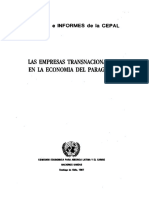 Las Empresas Transnacionales en La Economía Del Paraguay: Estudios E Informes de La Cepal