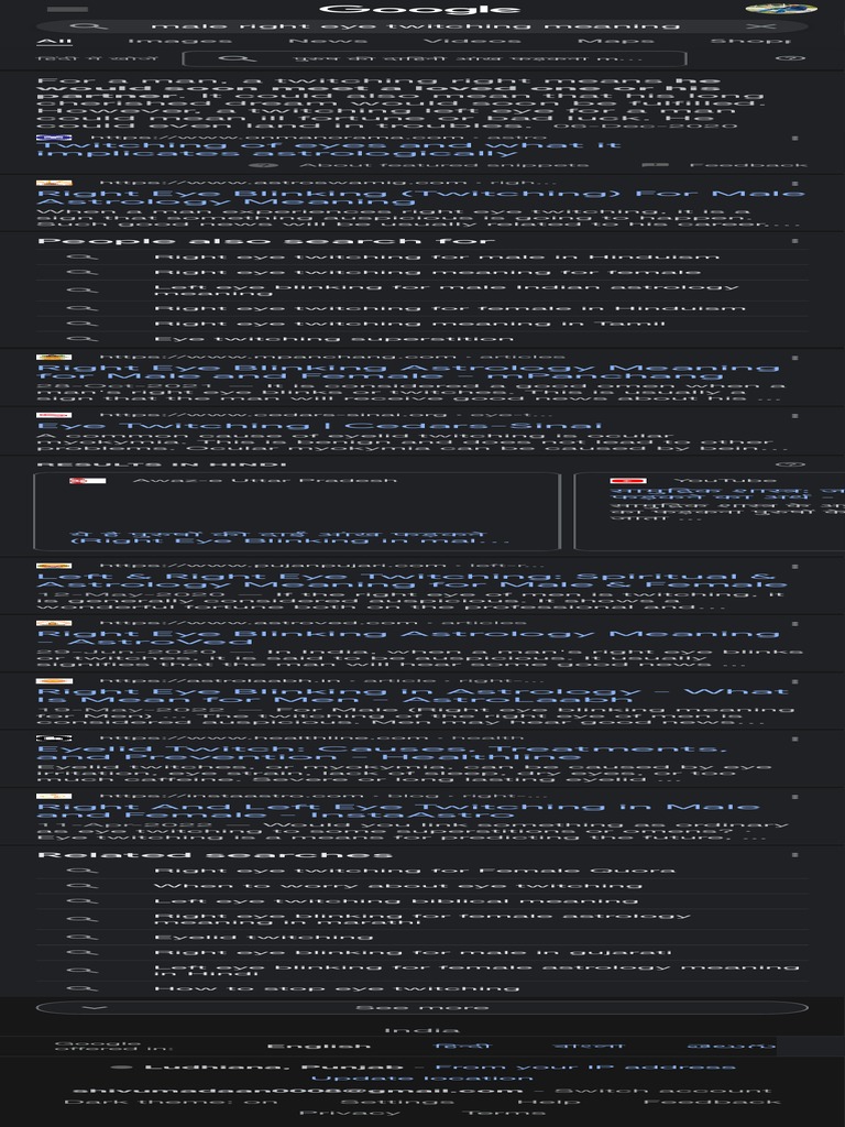 Male Right Eye Twitching Meaning Google Search PDF