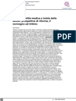 Responsabilità Medica e Tutela Della Salute, Convegno A Urbino - 5 Luglio 2023