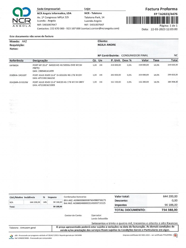 Quotation Laptop PDF