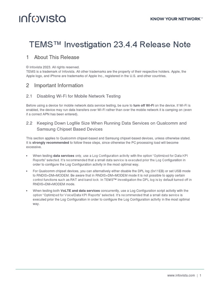 TEMSInvestigation Release Note | PDF | Computers | Technology & Engineering