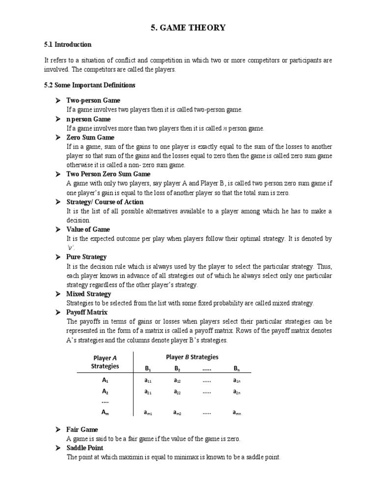 Game Theory | PDF | Game Theory | Mathematics