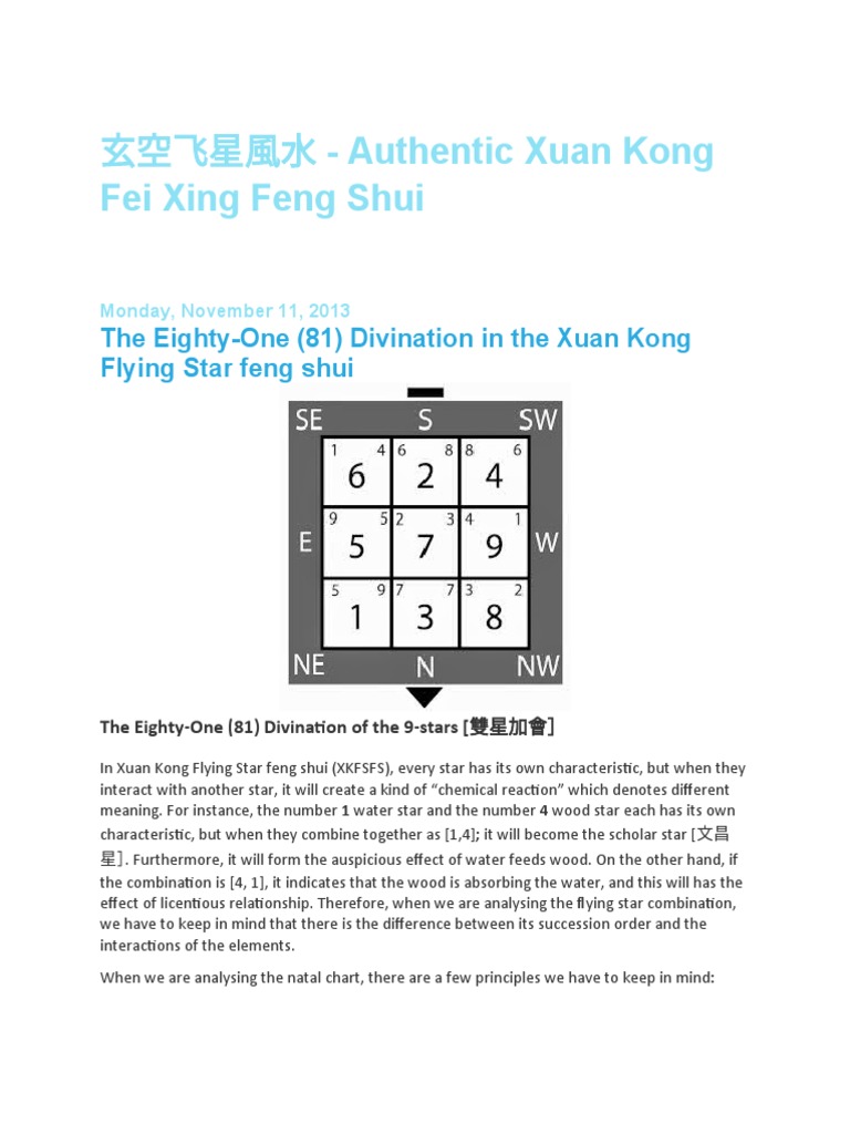81 Combination Flying Star Chart | PDF
