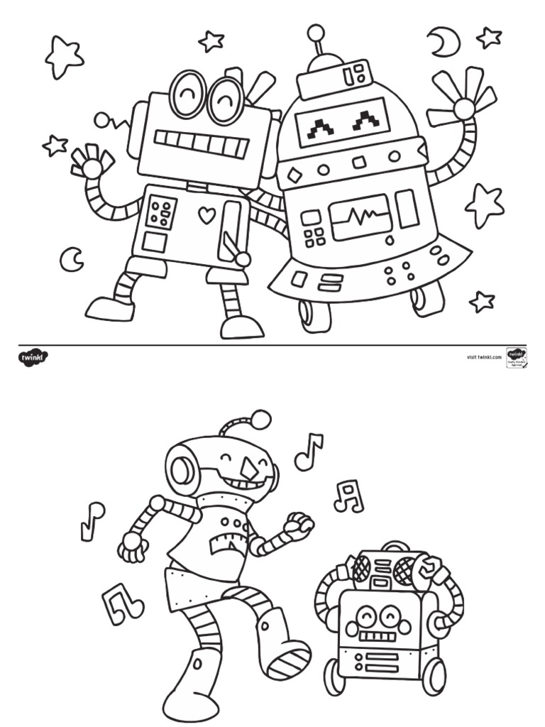 Robot Colouring Pages | PDF