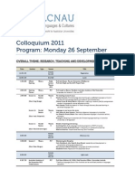 Languages and Cultures Colloquium 2011 Program