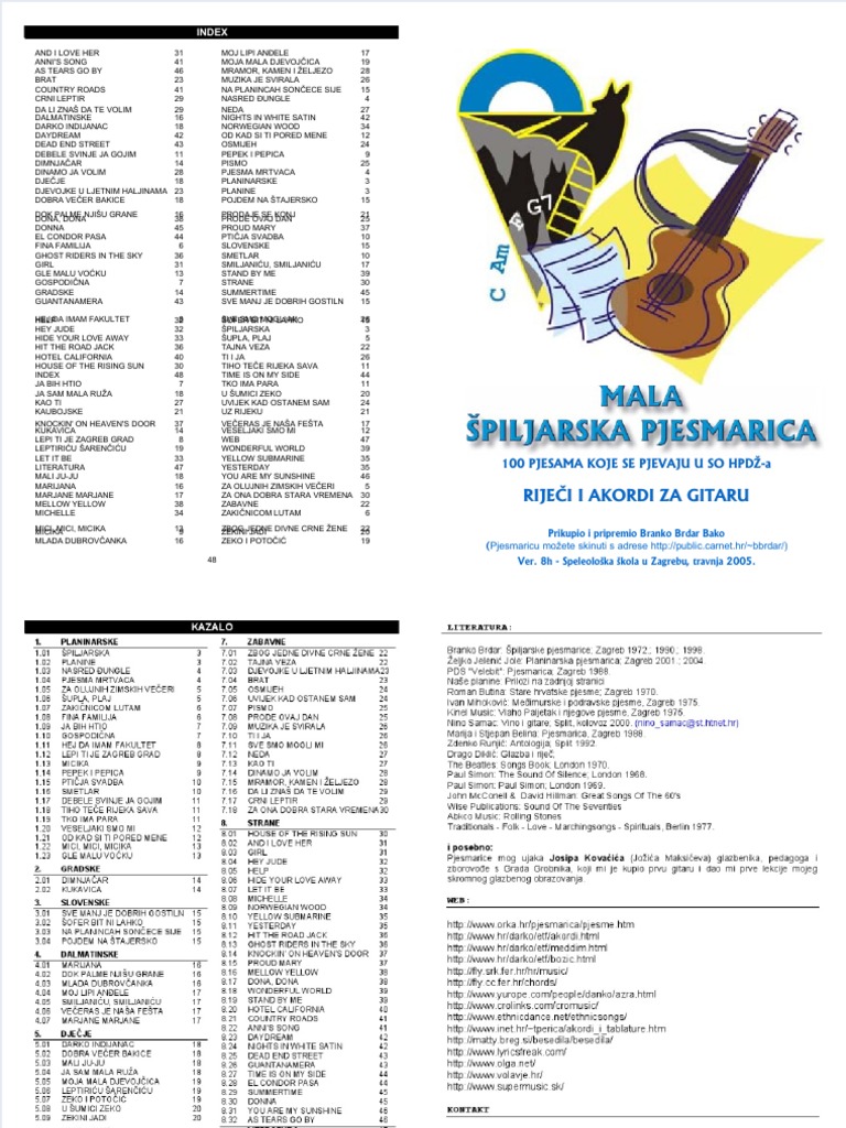 Dokumen Tips Akordi Za Gitaru Pjesme PDF