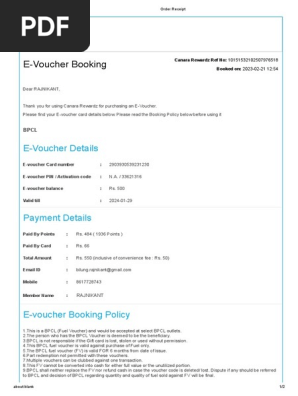 Order Receipt