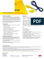 3m e A R Ultrafit Reusable Corded Earplugs Data Sheet