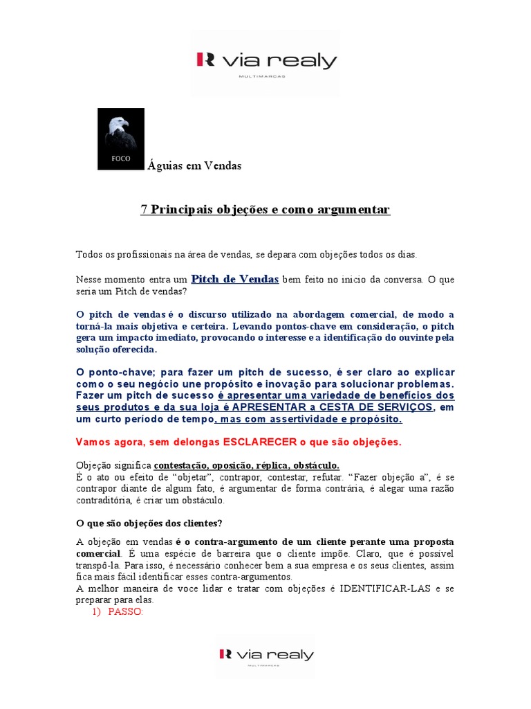 Quebra de Objeções e Pitch de Vendas PDF
