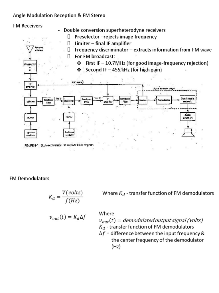 Chapter 8 fm reception.pptx PDF Frequency Modulation Detector (Radio)