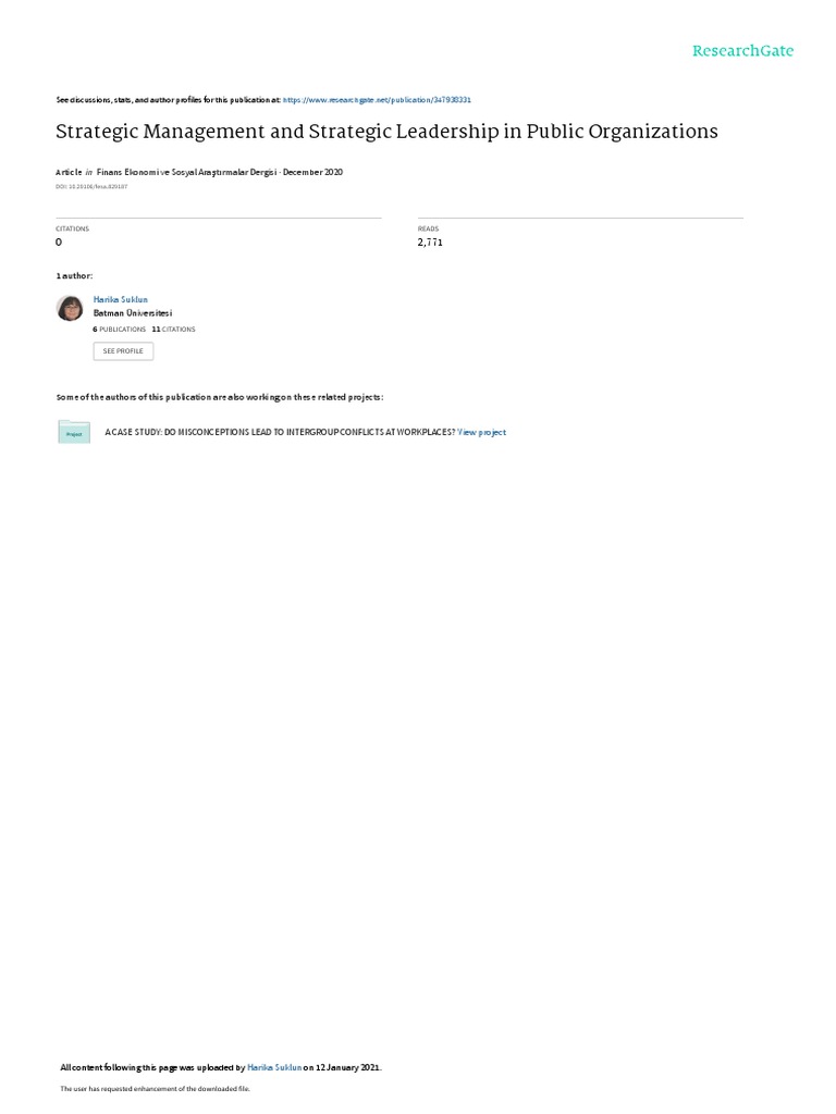 Straregic Managementinb Public Organizations | PDF | Leadership ...