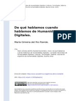 María Gimena Del Rio Riande (2014) - de Qué Hablamos Cuando Hablamos de Humanidades Digitales