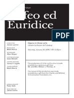 Playbill - Orfeo Ed Euridice