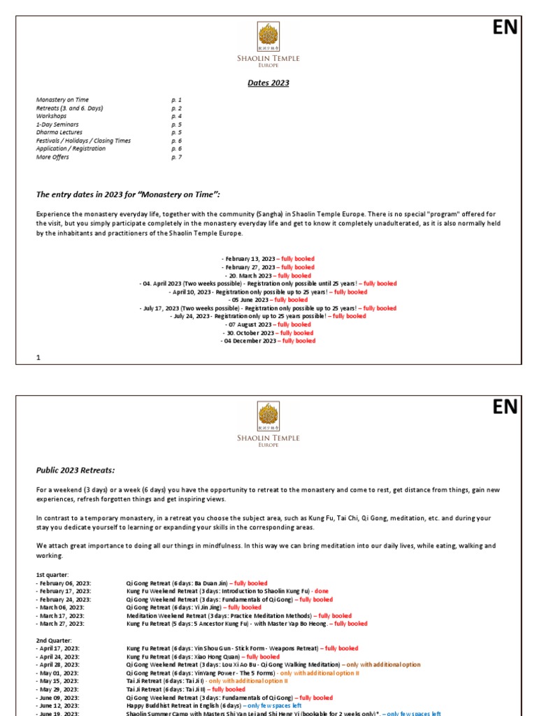 SLTE Infopaket 2023 (EN) | PDF | Teachers | Shaolin Monastery