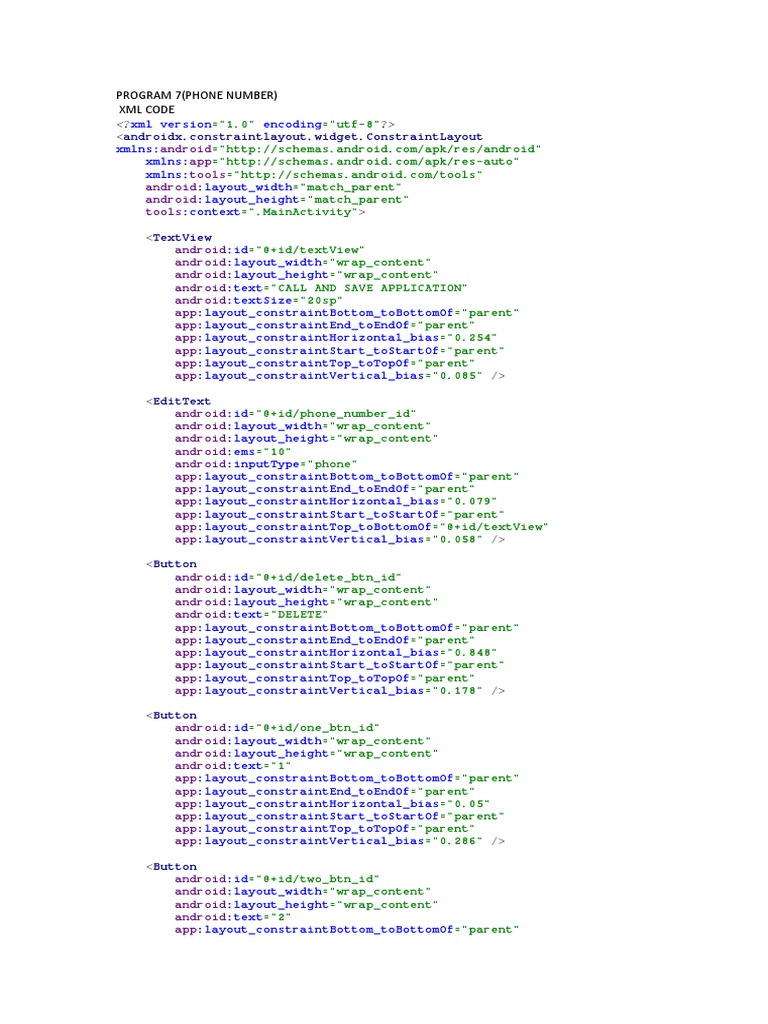 Program 8 (Phone Call) | PDF | Android (Operating System) | Mobile ...