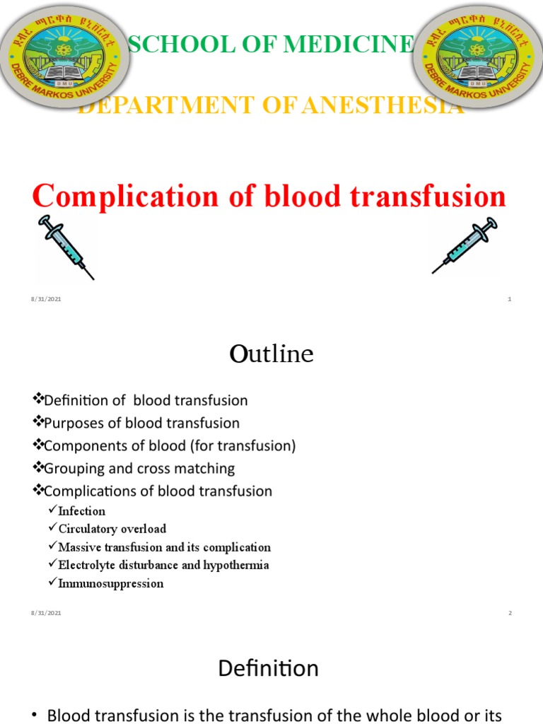 Complications of Blood Transfusion | PDF | Blood Transfusion | Coagulation