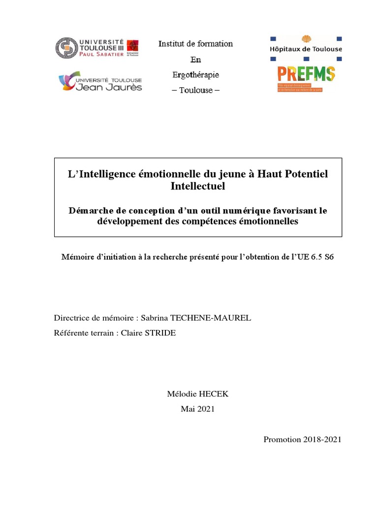 Outil Numérique pour Jeunes HPI | PDF | Surdoué | Émotions