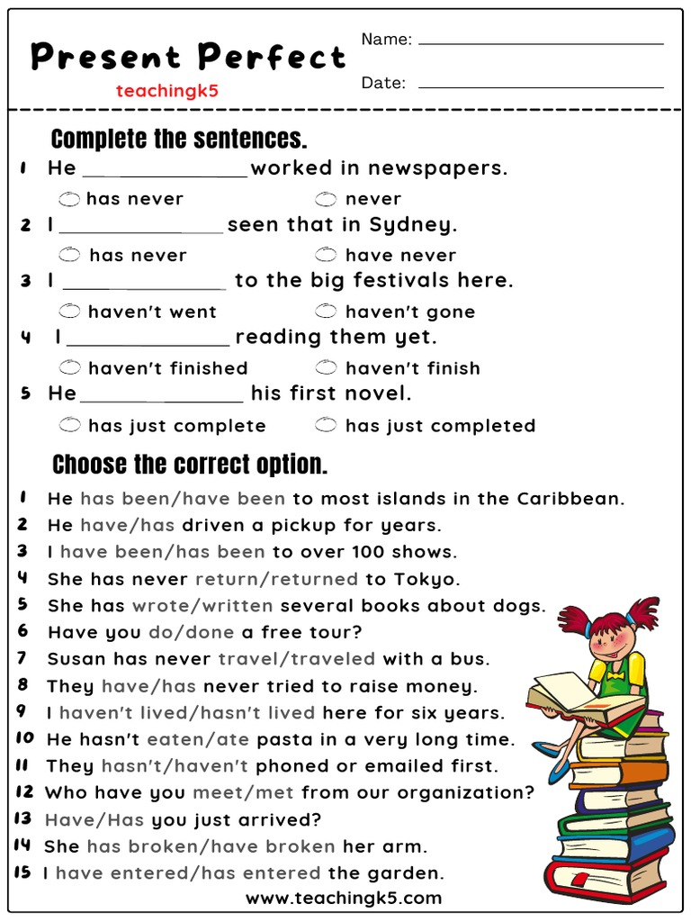 Present Perfect Tense Exercises | PDF | Language Arts & Discipline