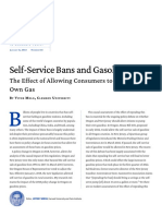 Self Service Bans and Gasoline Prices: The Effect of Allowing Consumers To Pump Their Own Gas