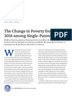 The Change in Poverty From 1995 To 2016 Among Single Parent Families